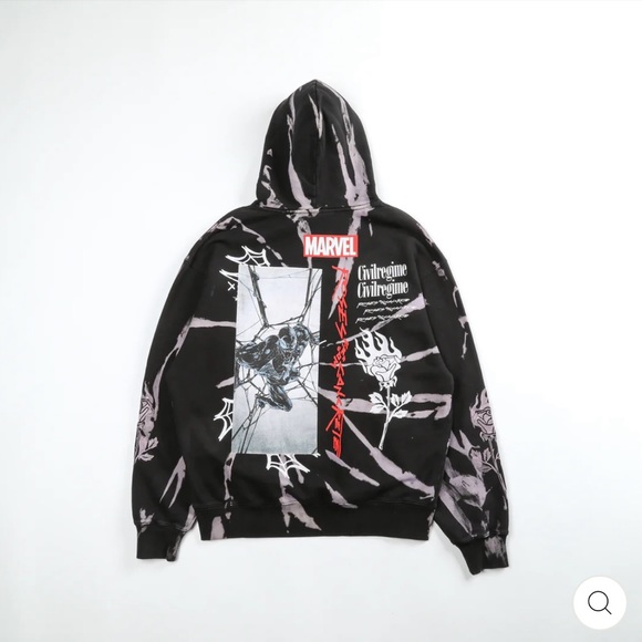 CIVIL REGIME X DARC SPORT X MARVELS SPIDERMAN VENOM “WEB OF CHAOS” HOODIE - Picture 2 of 9